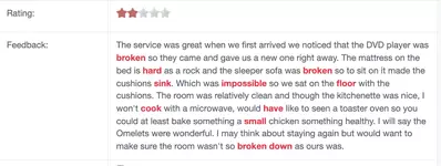 Negative review with artificial intelligence