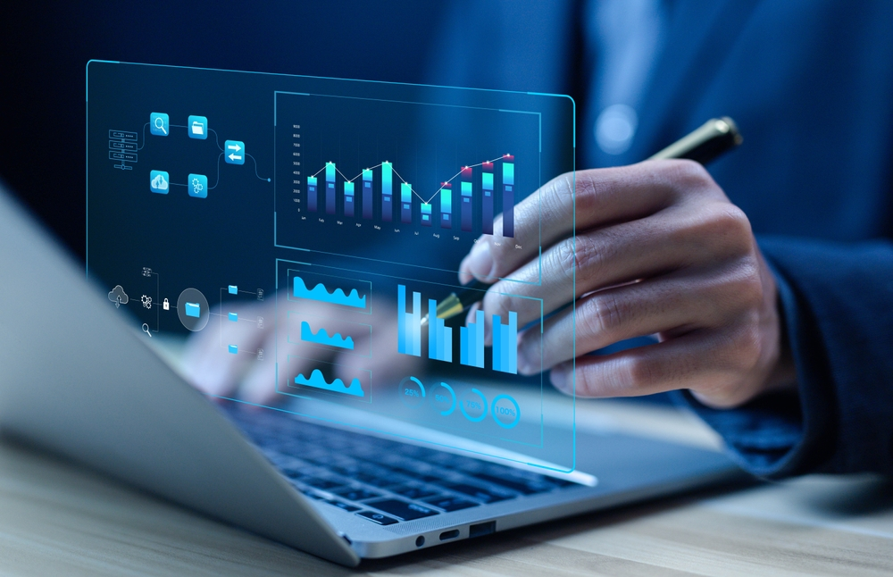 businessman looking at charts