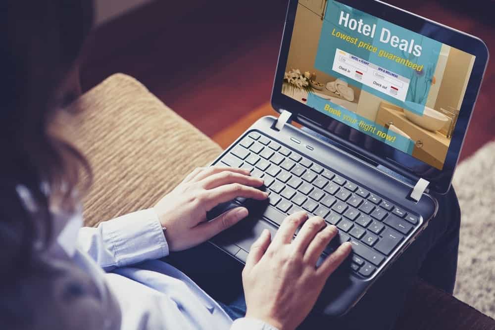 Searching online for hotels